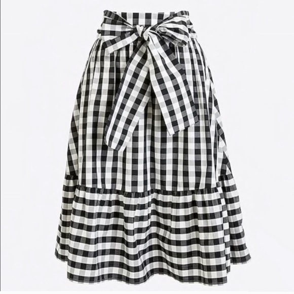 J. Crew Dresses & Skirts - 💞Sold!💞J. Crew Gingham Tie-Waist Skirt sz 6
